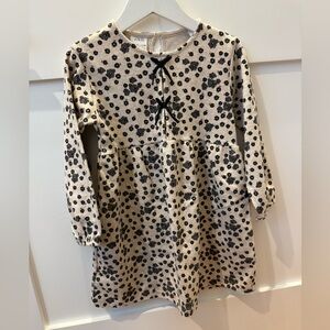 Zara Beige and Black Floral Dress